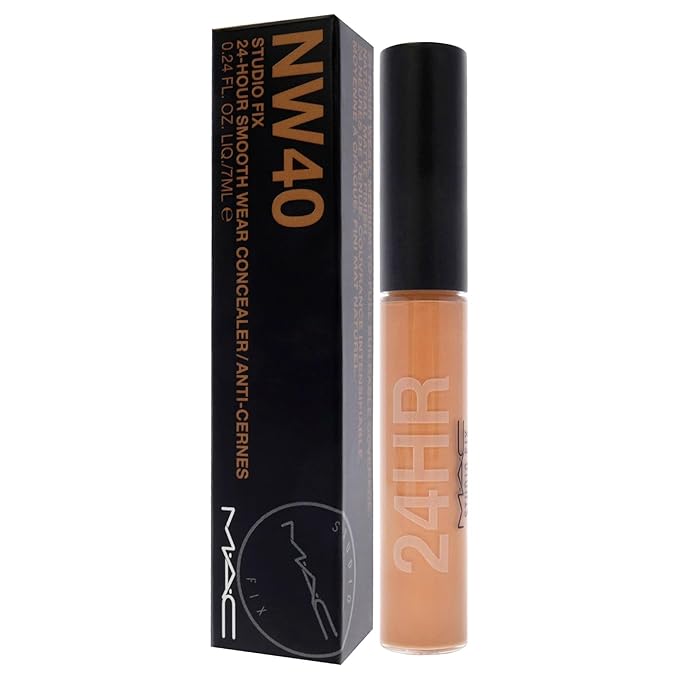 Studio Fix 24-Hour Smooth Wear Concealer - NW40 by MAC for Women - 0.24 oz Concealer (Pack of 2)