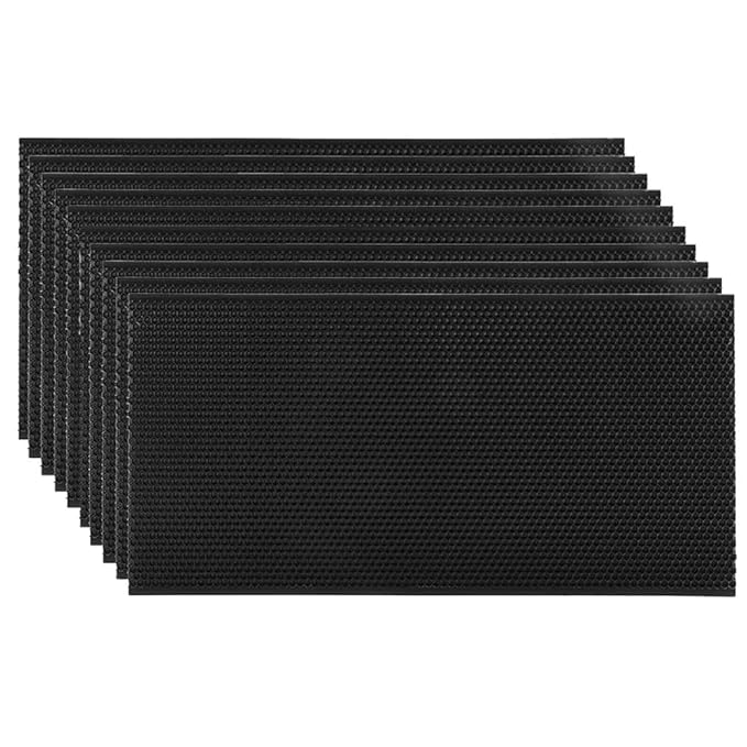 Beehive Waxed Coated Foundation Sheet, Beehive Foundation Sheets Waxed Foundation Sheet Plastic Portable Honeycomb Sheet Nest Foundation Sheet fit Deep Frame, Black, 10 Sheets