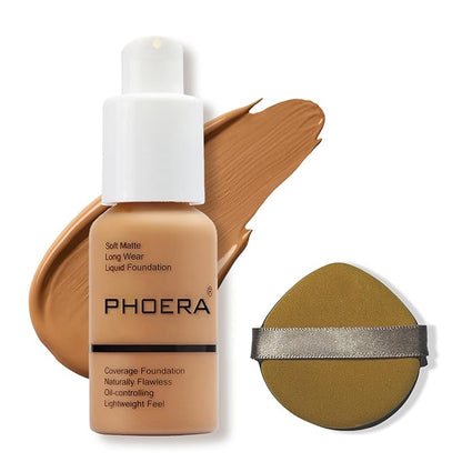 Foundation,Matte Foundation Concealer Full Coverage,Oil-Control &Waterproof Foundation Makeup For Women#106 Warm Sun