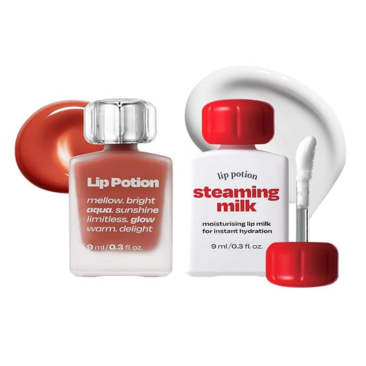 Lip Potion Aqua Glow No.1 Lemon Balm + Steaming Milk | Hydrating Tint & Lip Primer Set