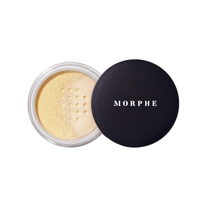 Morphe Bake & Set Setting Powder - Lightweight, Talc-Free Finishing Powder for Face Makeup with a Soft, Natural Finish - Minimizes Shine for Up to 24HR - Banana (0.31 oz)