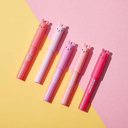 TONYMOLY Petit Bunny Lip Gloss for Women, Easter Basket Stuffer, Long Lasting Lip Crayon, Korean Lip Gloss, Vitamin E Enriched, Soften & Moisturize Lips, Juicy Strawberry