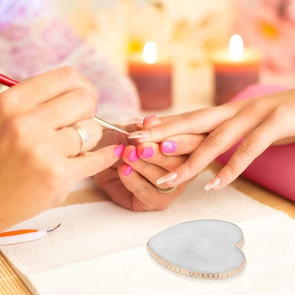 Resin Nail Art Palette Gold Edge Nail Holder Heart Shaped Color Makeup Foundation Mixing Tools Display Board Gel Nail Art Color Mixing Palette Painting Tray Manicure Tool
