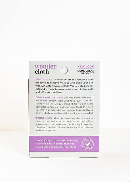 Cloth (Pack of 3) - All Natural Make-Up Remover Cloth, Removes Makeup Instantly with Just Water, Cleanses and Exfoliates, Machine Washable