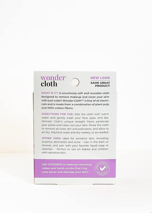 Cloth (Pack of 3) - All Natural Make-Up Remover Cloth, Removes Makeup Instantly with Just Water, Cleanses and Exfoliates, Machine Washable