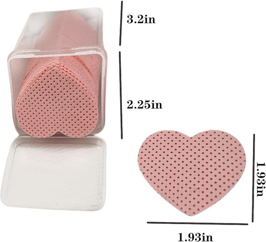 1000 PCS Lint Free Nail Wipes, Lash Glue Eyelash Extension Glue Wipes, Nail Polish Remover for Lash Extension Supplies, Cleaning Pads (Pink, Heart Shape)