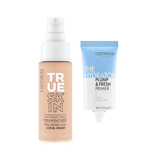 Catrice | True Skin Foundation 04 & The Hydrator Plump & Fresh Primer Bundle | Full Coverage Makeup | Vegan & Cruelty Free