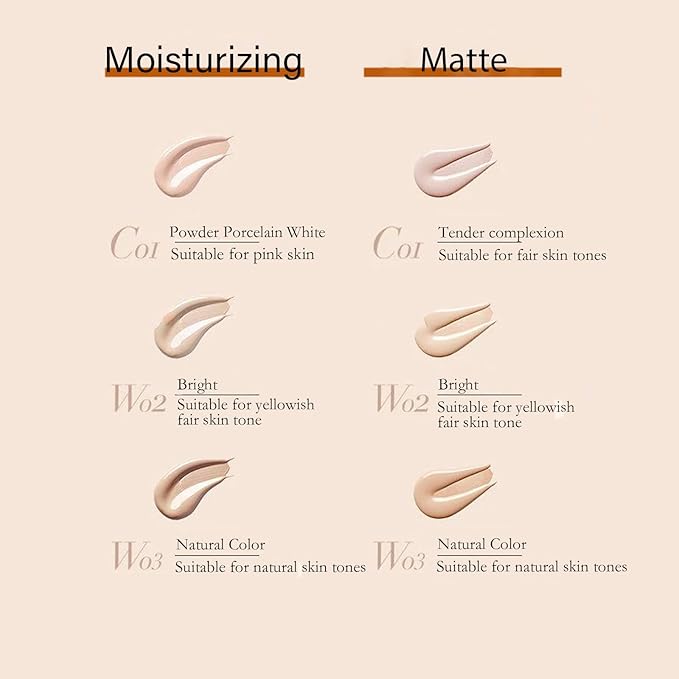UODO Foundation, Liquid, Full Coverage, Matte, All Skin Types, Long-lasting, Hydrating, Oil Control