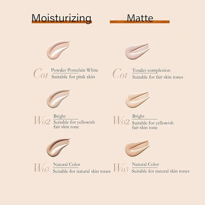 UODO Foundation, Liquid, Full Coverage, Matte, All Skin Types, Long-lasting, Hydrating, Oil Control