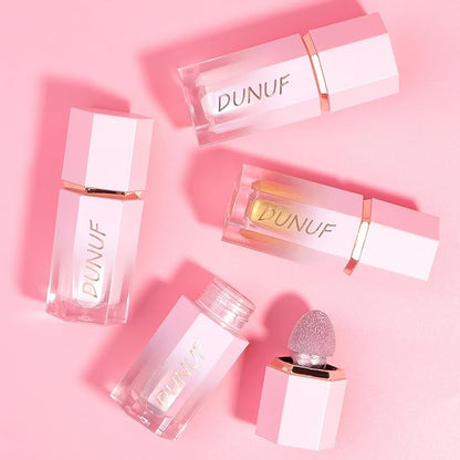 Liquid Highlighter, Natural Glow Liquid Luminizer, High Glossy Cream Highlighter Makeup with Cushion Applicator, Smooth Silky Lightweight Liquid Illuminator for Face & Body, Shake to Use-Gold