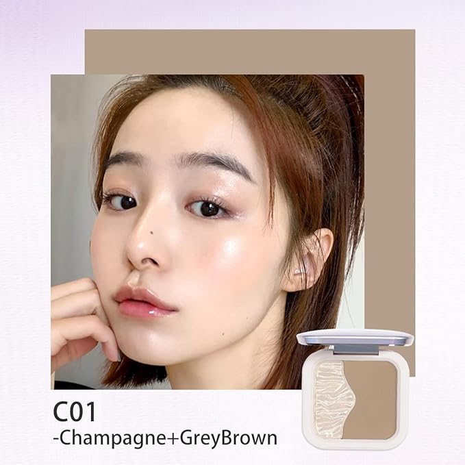 ELLESY Highlighter Makeup Kit - Face Sculpting Contouring Palette with Silky Texture Contour Powder and Brush - C01