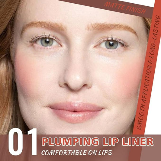 Retractable Matte Lip Liner Pencil, Clear Plump Lip Liners Long-Lasting Creamy Formula for Shaping & Sculpting lip filler pen, Subtle Touch Velvet Pigmented Crayon Lip Liner 01#