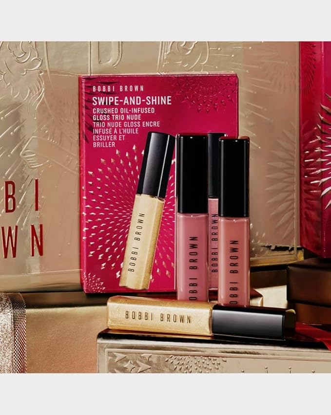 Bobbi Brown Crushed Oil Infused Hydrating Lip Gloss Trio Set, Nude