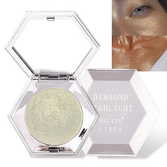 evpct Champagne Gold Cheek Diamond Highlighter Highlight Shimmer Makeup Contour Palette iluminadores de maquillaje,Highlighter+Makeup Glitter Shimmer Blush Bronzer and Makeup Highlighter Powder A03
