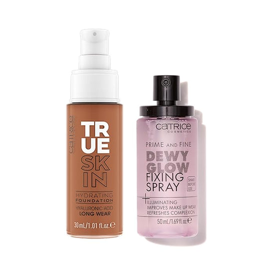 Catrice | True Skin Foundation 90 & Prime & Fine Dewy Glow Spray Bundle | Full Coverage Makeup | Vegan & Cruelty Free