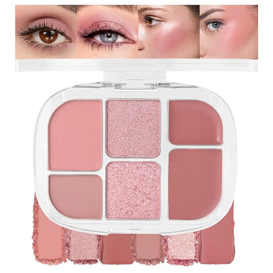 All-in-One Makeup Palette – High Pigment Contour, Blush & Eyeshadow – Matte & Shimmer Finishes – Long-Lasting, Blendable & Lightweight – Professional & Daily Makeup Kit (02#, (Pack of 1))