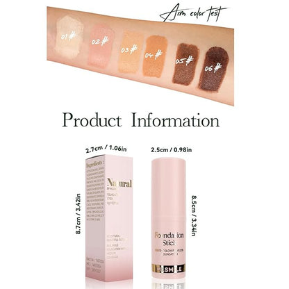 3 Count Matte Foundation Stick Makeup, Medium Coverage Buildable, Versatile Use Cream Concealer Stick, Contour & Highlight Bronzer Stick, Cruelty-Free & Vegan