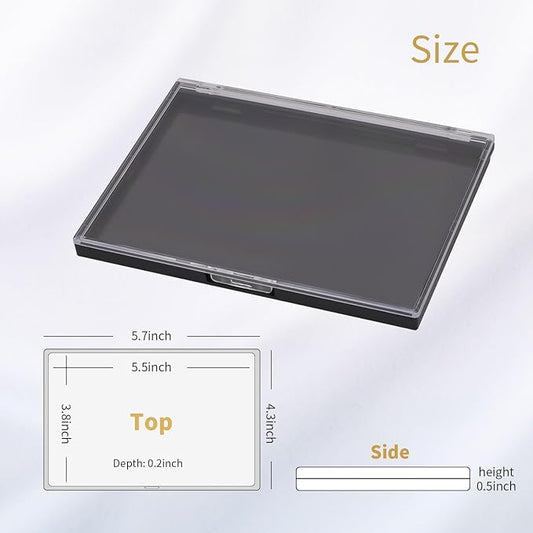 Magnetic Makeup Palette with Clear Top, Empty Eyeshadow Pan Dispensing Storage Box with 40Pcs Adhesive Metal Stickers for DIY Cosmetics Lipstick Blush Powder(Medium Palette - 5.7"x4.3")