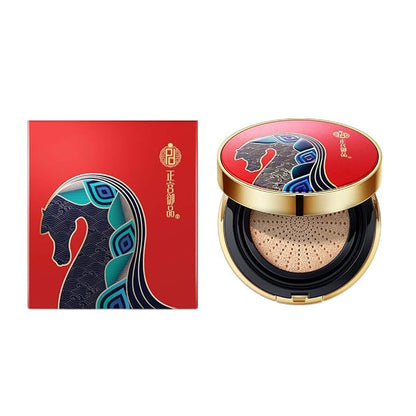 ZEESEA [Palace Identity] Liquid Foundation Makeup, Cushion Foundation BB Cream, Skincare Ingredients, Long Lasting and High Coverage Cushion Compact, Light Beige