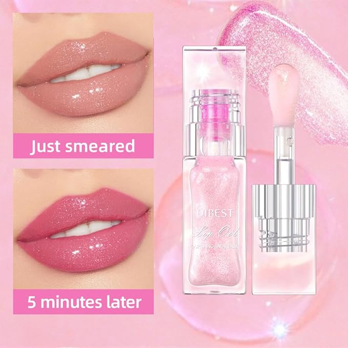 Hydrating Lip Gloss Transparent Lip Care,Magic Color Changing Moisturizing Lip Glow Oil Plumping Glimmer Glow Lipstick, Long Lasting Non-sticky Fresh Texture Lip Oil(Q2394-2#Change Color)