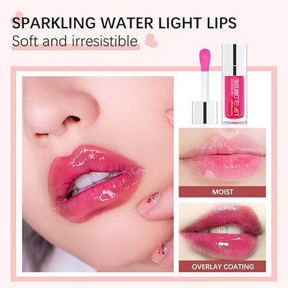 Hydrating Lip Glow Oil Long Lasting Plumping Lip Gloss Transparent Toot Lip Balm Moisturizing Lip Oil Repairing Lip Lines and Prevents Dry Cracked for Lip Care and Dry Lips 3PCS