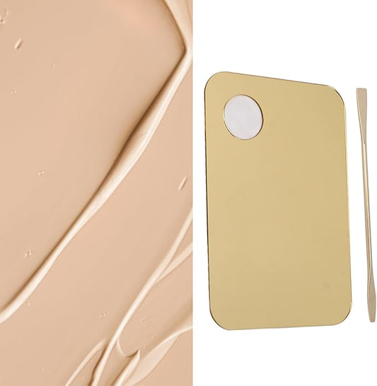 Gold Makeup Mixing Palette Acrylic Palette with Spatula for Mixing Makeup Cream Nail Art