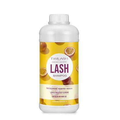 Lash Shampoo Bulk, Eyelash Cleanser for Extensions 2 Liters, Dispenser Pump, Non-irritating or Burning Eyelid Foaming Cleanser for Professional Salon and Home Use (Passion Fruit-1L)