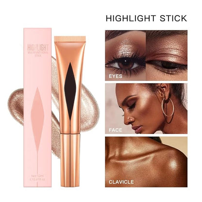 Concealer Stick,Contour Stick Makeup Liquid Highlight and Contour Wand,Cream Contour Stick with Soft Cushion Applicator,Foundation Highlight Makeup Bronzer Stick for Face