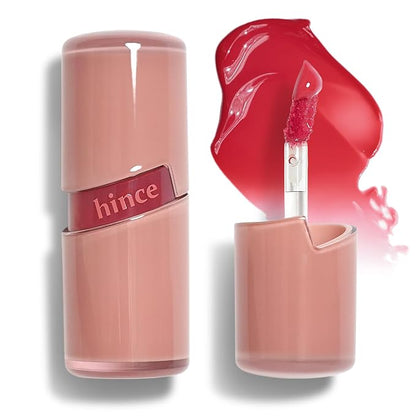 HINCE Raw Glow Gel Tint - Glossy Dewy Lip Tint, Non-Sticky & Long Wearing Lip Gloss for Natural Glass Glow, Moisturizing Liquid Lipstick, Vegan, 0.13 fl.oz. (FEVER, 04)
