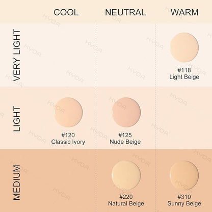 KYDA AirBrush Foundation Spray, Silky Foundation Mist Makeup, Flawless Coverage for Smooth Creamy Nude Finish, Breathable Blendable Lasting Formula, Moisturizing Makeup Primer-#118 Light Beige