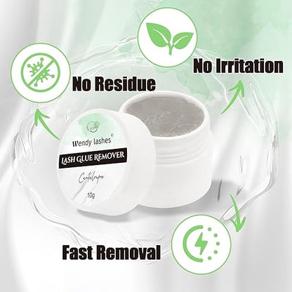 Eyelash Glue Remover for Lash Extensions: for DIY and Lash Artists, Wendy, 10ml Cream, Effectively, Low Irritation, Grey, Cantaloupe Flavored