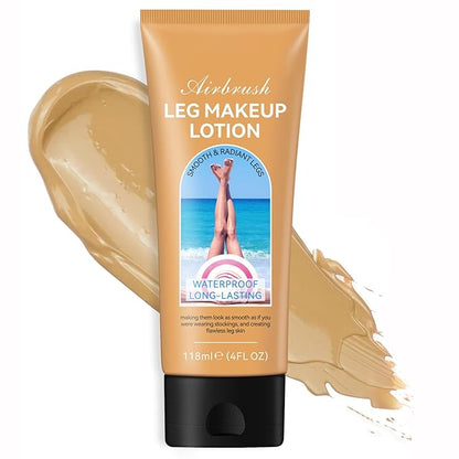 Waterproof Leg and Body Makeup, Long Lasting Skin Perfecting Body Foundation, No Transfer Vein Cover Up for Varicose Veins, Black Skin, Scars, Tattoos#Medium Glow 4FL OZ