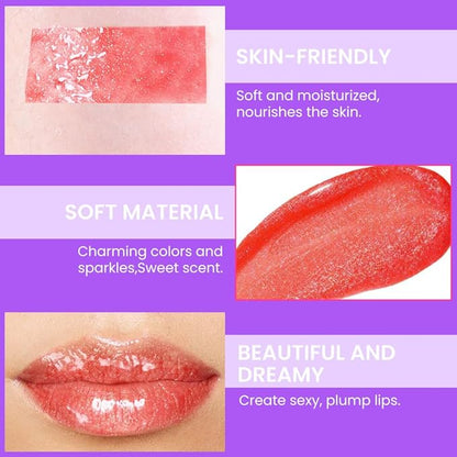 Glitter Liquid Lip Gloss,Coral Shimmer Lipstick, Waterproof Shimmer Lip Stain Lip Glaze, High Shine Long Lasting Shiny Lip Color Makeup 06#