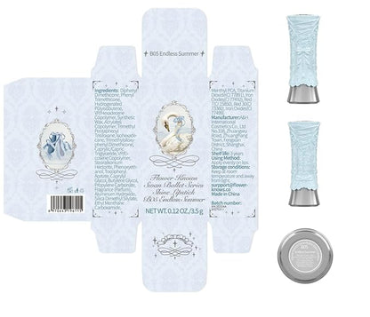 Flower Knows Swan Ballet Shine Lipstick,Hydrating Solid Lip Gloss,Moisturizing Pink Tinted Lip Balm-Long Lasting Lip Gloss in Balm for Girls&Women,Vegan & Cruelty-Free(B05 Endless Summer)