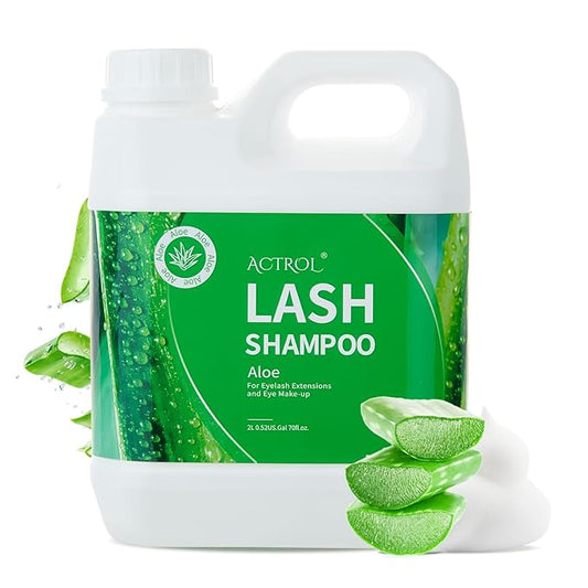 Eyelash Extension Cleanser Aloe 2L Natural Lash Extension Shampoo Professional Eyelid Foaming Cleanser Paraben & Sulfate Free Non-lrritating with Salon and Home Care