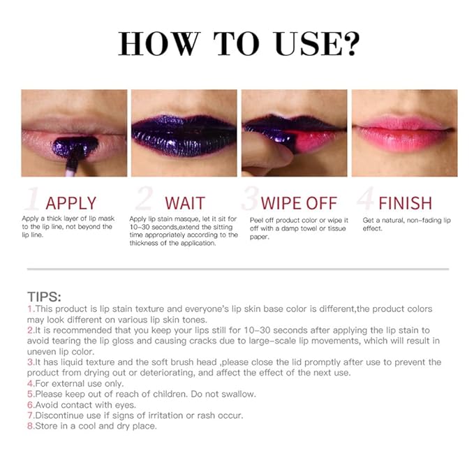 Pipe-off lip liner stain,line tattoo high-color Tint,Smudge-Proof,Waterproof,light brown/dark brown/burgundy long-lasting,Nude Matte Tint,Non-Fading, Full Coverage（#3 Hot Pink）