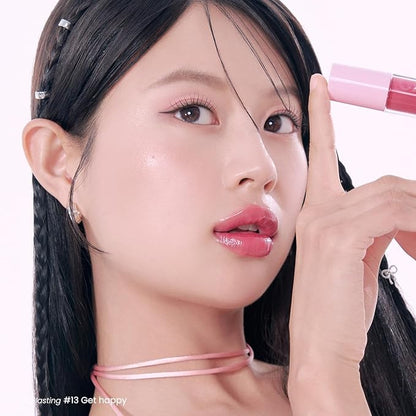 Peripera Ink Glasting Lip Gloss, Non-Sticky, Gloss Shine, 4XL Wand for Easy Application, Korean Lip Gloss, Fuller Looking Lips, Buttery Soft, Long Lasting Lip (013 GET HAPPY)