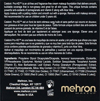 Mehron Makeup Celebre Pro-HD Cream Face & Body Makeup (.9 oz) (Light Medium Olive)