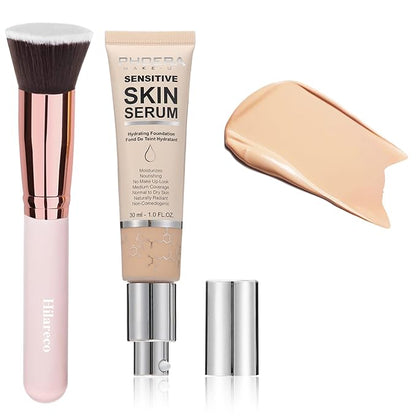 2024 New PHOERA Foundation Makeup for Mature Skin, Wrinkles Matte Natural Finish for a Flawless Complexion (N02 Nude)