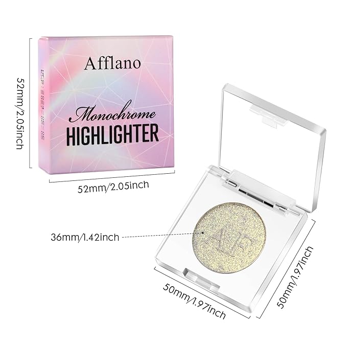 ecofavor Highlighter Makeup Palette, Long Lasting New Formula, Dazzling Yellow-Gold Shimmer, Sheer Gold Base, Ideal for Face and Body Contour and Cheek Highlight (#03) Yellow-Gold Dazzling Shimmer,#3
