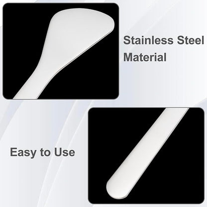 2pcs Mini Metal Makeup Spatula, Reusable Cosmetic Cream Spatulas Spoon, Skincare Scoop Applicator Facial Massage Beauty Tools for Mixing and Sampling Face Eye Cream- Silver