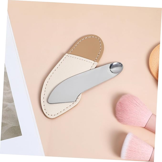 FRCOLOR Makeup Spatula Professional Foundation Spatula Stainless Steel Foundation Palette Mixer Facial Cosmetic Tool for Makeup Application and Mixing