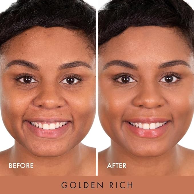 Wander Beauty Nude Illusion Liquid Foundation - Golden Rich - Medium to Full Coverage Foundation - Natural Makeup with Vitamin E & Macadamia - Nude Skin Finish Blurs & Conceals - 1.01 fl oz