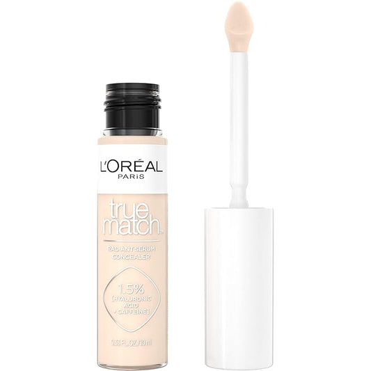 L'Oreal Paris True Match Radiant Serum Concealer, Brightening Under Eye Concealer Make Up with 1.5% Hyaluronic Acid and Caffeine, C1, 0.33 Oz
