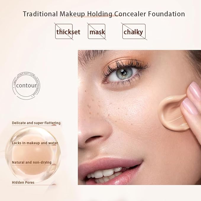 LAMUSELAND Matte Liquid Foundation Makeup, Full Coverage Lightweight Long-lasting Flawless Foundation Concealer Makeup for All Skin (01, M)