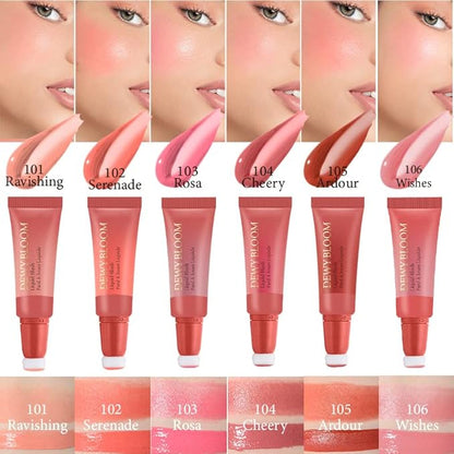 Blush Beauty Wand - Matte Face Contour Wand with Cushion Applicator, Creamy Liquid Blush Stick, Blendable Rouge, Cruelty-Free, 105 Ardour, Brownish Red
