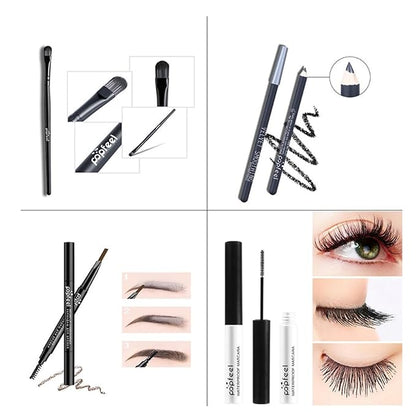 10 Pcs All In One Full Makeup Set, Professional Makeup Kit for Girls Teens Beginners Multipurpose Essential Starter Bundle Include Eyeshadow Palette Mascara Eyebrow Pen Eyeliner Eyeshadow Brush