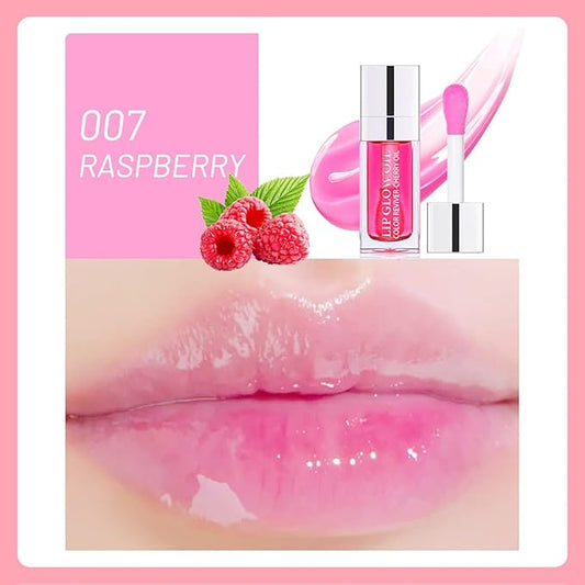 Raspberry Tinted Lip Oil - Hydrating & Non-sticky, Plump & Repair Lip Glow Oil, Fresh Texture