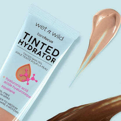 wet n wild Bare Focus Tinted Hydrator Matte Finish, Medium Tan, Oil-Free, Moisturizing Makeup | Hyaluronic Acid | Sheer To Medium Coverage (Pack of 2)