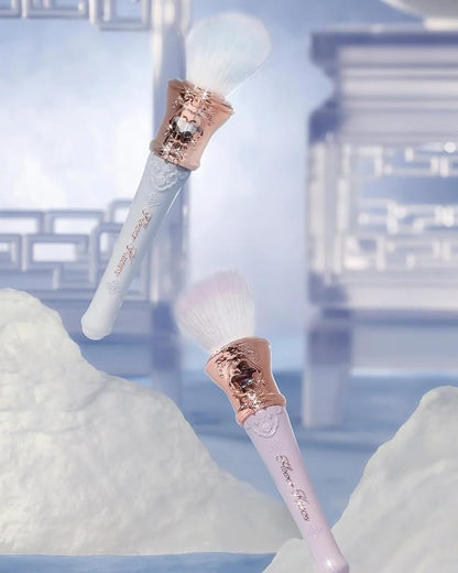 Flower Knows Swan Ballet Embossed Blush 05 Dreamy Season+Butterfly Cloud Collar Angled Powder Brush Pearly Moonlight